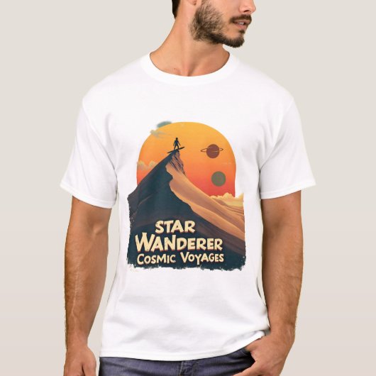 Star Wanderer: retro kosmisch T-shirt (Voorkant)
