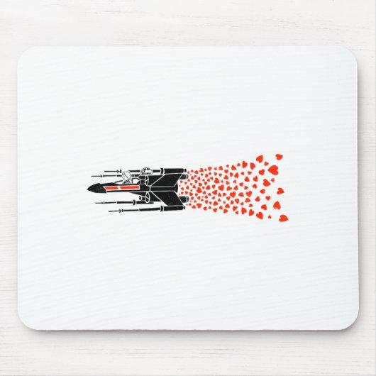 Star War Valentines Day Luke R2 D2 X Wing Hearts Muismat (Voorkant)