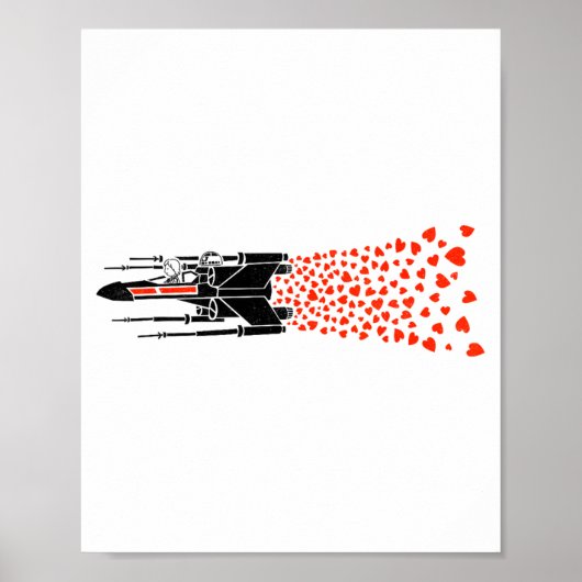 Star War Valentines Day Luke R2 D2 X Wing Hearts  Poster (Voorkant)