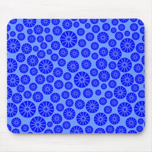 Star Wheel Pattern - Blue on Blue 6699FF Muismat (Voorkant)