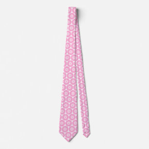 Star Wheel Pattern II - Roze op White Stropdas