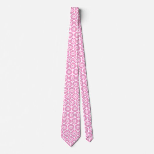 Star Wheel Pattern II - Roze op White Stropdas (Voorkant)