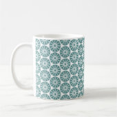 Star Wheel Pattern - Ocean Green op White Koffiemok (Links)