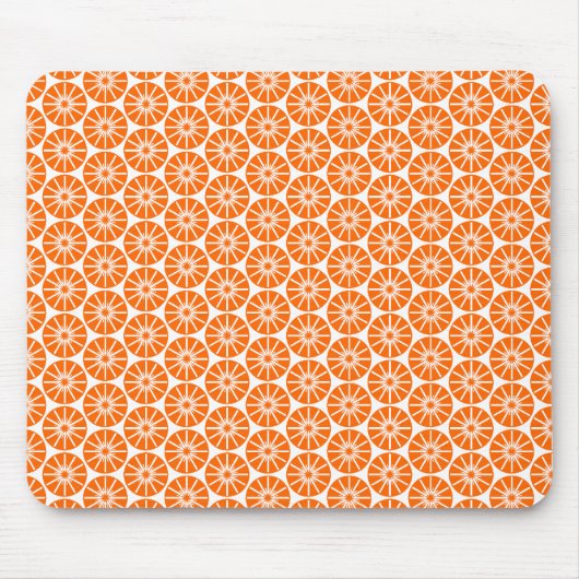 Star Wheel Pattern - Oranje op White Muismat (Voorkant)