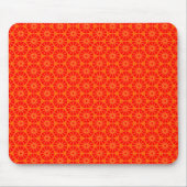 Star Wheel Pattern - Rood op Oranje Muismat (Voorkant)