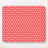 Star Wheel Pattern - Rood op Wit Muismat (Voorkant)