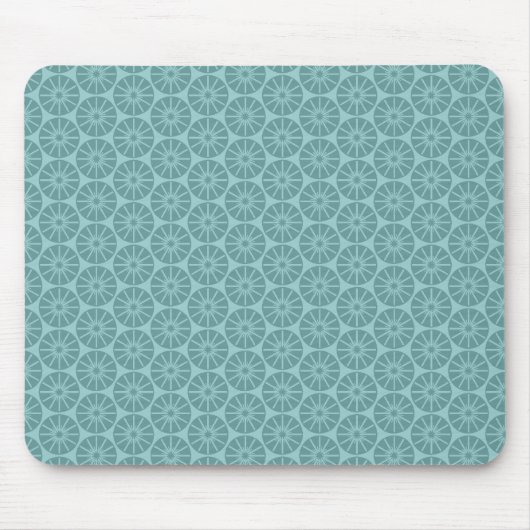 Star Wheel Pattern - Shades of Blue Green Muismat (Voorkant)
