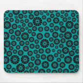 Star Wheel Pattern - Zwart op Aqua 00999 Muismat (Voorkant)
