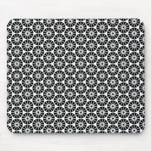 Star Wheel Pattern - Zwart op wit Muismat