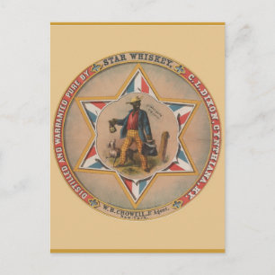 Star Whiskey Distilled en zuiver Briefkaart