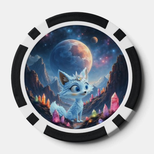 Star Whisper Fox – Keeper of Crystal Light. Poker Chips (Achterkant)