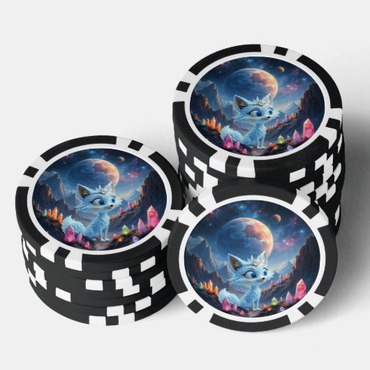 Star Whisper Fox – Keeper of Crystal Light. Poker Chips (Opstapeling)