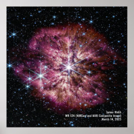 Star Wolf-Rayet 124 (WR 124) NIRCam en MIRI Afbeel Poster