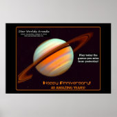 Star Worlds Arcade 40e Jubileum Retro Poster (Voorkant)