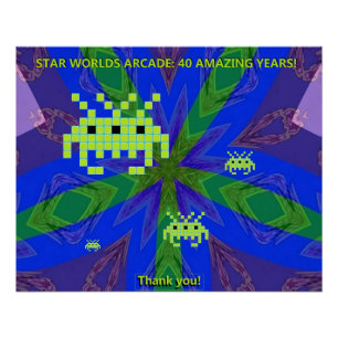 Star Worlds Arcade 40e verluisteringspartij Perfect Poster
