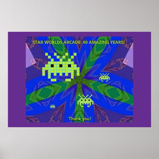Star Worlds Arcade 40th Anniversary Party Poster (Voorkant)