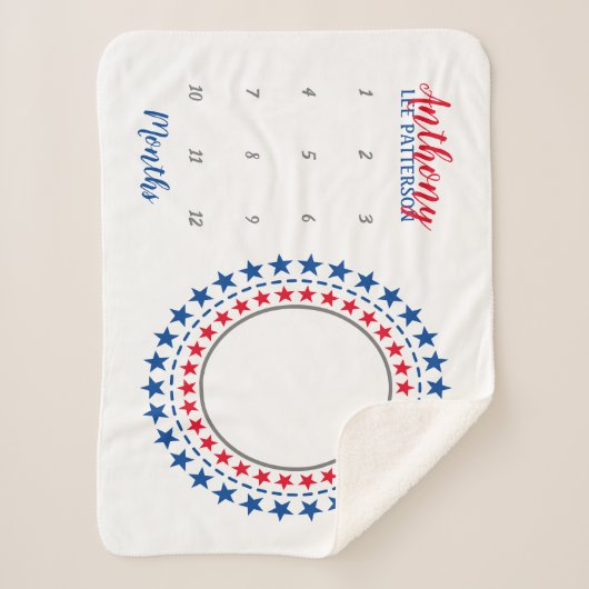 Star Wreath Baby Milestone Photo Sherpa Blanket Sherpa Deken (Voorkant)