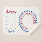 Star Wreath Baby Milestone Photo Sherpa Blanket Sherpa Deken (Voorkant (horizontaal))