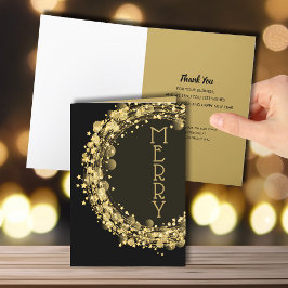 Star Wreath Black Merry Christmas Business Feestdagen Kaart