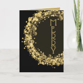 Star Wreath Black Merry Christmas Business Feestdagen Kaart (Voorkant)