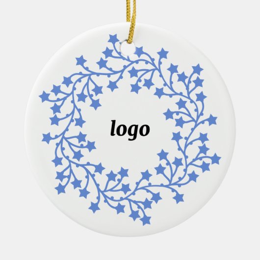 Star Wreath Logo Business Keramisch Ornament (Voorkant)