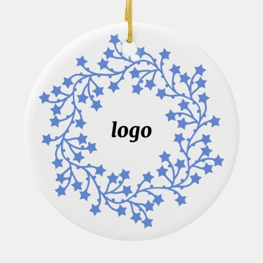 Star Wreath Logo Business Keramisch Ornament (Achterkant)