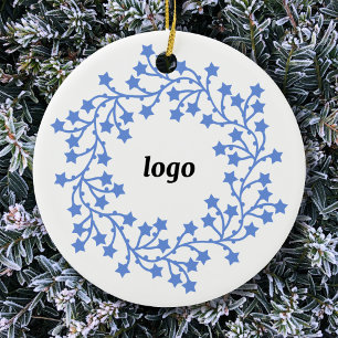 Star Wreath Logo Business Keramisch Ornament