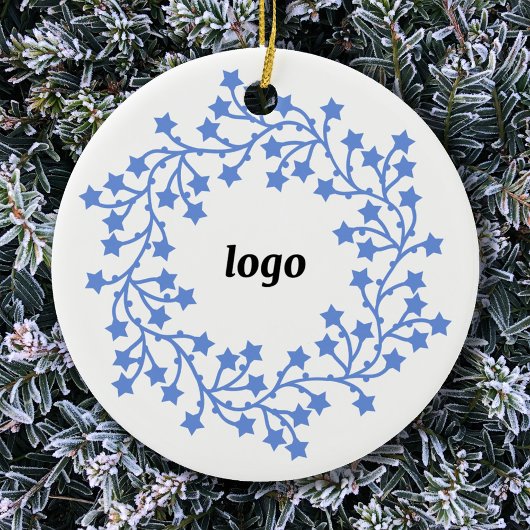 Star Wreath Logo Business Keramisch Ornament