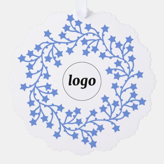 Star Wreath Logo Business Ornament Kaart (Voorkant)