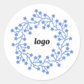 Star Wreath Logo Zakelijke vakantie Ronde Sticker (Voorkant)