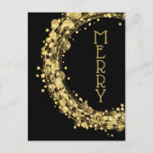 Star Wreath op zwarte kerst Feestdagenkaart (Voorkant)