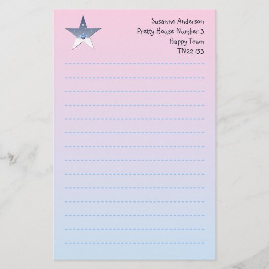  Star Writing Paper for Children Briefpapier (Voorkant)