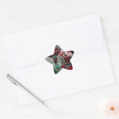 Star Xmas foto van rood glas en snoepjes Ster Sticker (Envelop)