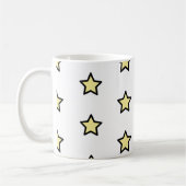 Star Yellow Pastel Pattern Koffiemok (Links)