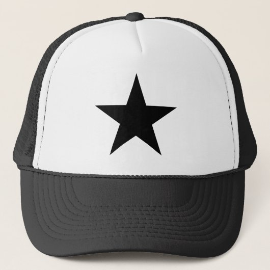 Star - Zwart Wit - Emo - Trucker Hoed Pet (Voorkant)