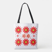 Starbloom Grid – Festive Bloemige Tote Bag (Achterkant)