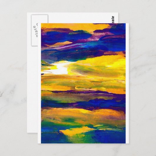 Starbright Sun Seascape Ocean Waves Art Briefkaart (Voorkant / Achterkant)