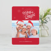 Starburst 1 Foto Red Holiday Card Feestdagenkaart (Staand voorkant)