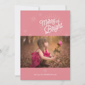 Starburst 1 Foto Roze Kerstkaart (Voorkant)