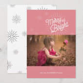 Starburst 1 Foto Roze Kerstkaart (Voorkant / Achterkant)