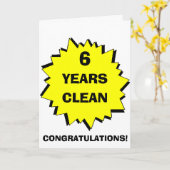 Starburst 6 Jaar maakt schoon Kaart (Gele Bloem)