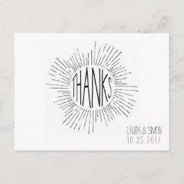 Starburst Aangepaste bruiloft Dank u Briefkaart