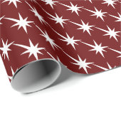 Starburst Burgundy en White Pattern Cadeaupapier (Rol Hoek)