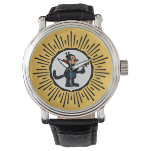  Starburst Cartoon Cat Wristwatch Horloge