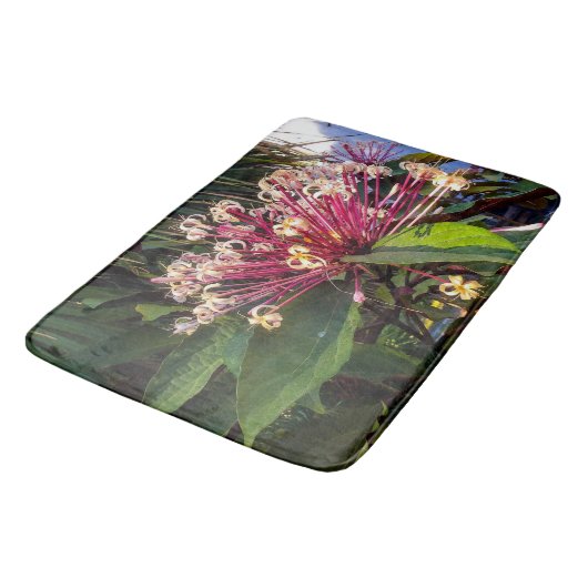 Starburst Clerodendrum Flowers Bath Mat (Gekanteld)
