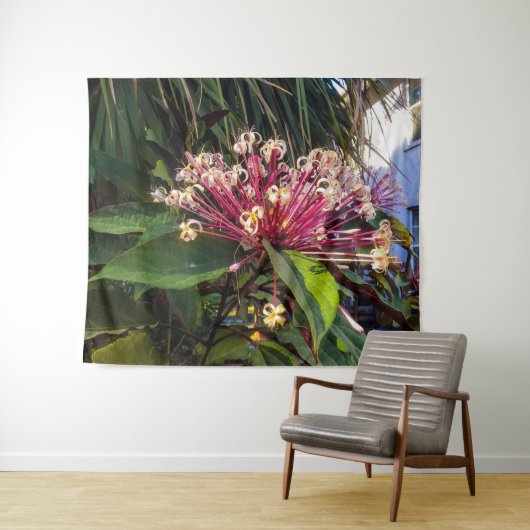 Starburst Clerodendrum Flowers Tapestry Wandkleed (In Situ (horizontaal))