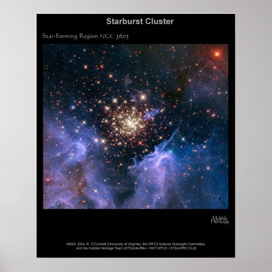 Starburst Cluster NGC 3603 Poster (Voorkant)