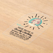 STARBURST | Custom Simple & Chic Photo Birthday Acryl Uitnodigingen (Laagn)