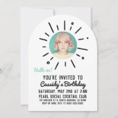 STARBURST | Custom Simple & Chic Photo Birthday Kaart (Voorkant)