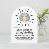 STARBURST | Custom Simple & Chic Photo Birthday Kaart (Staand voorkant)